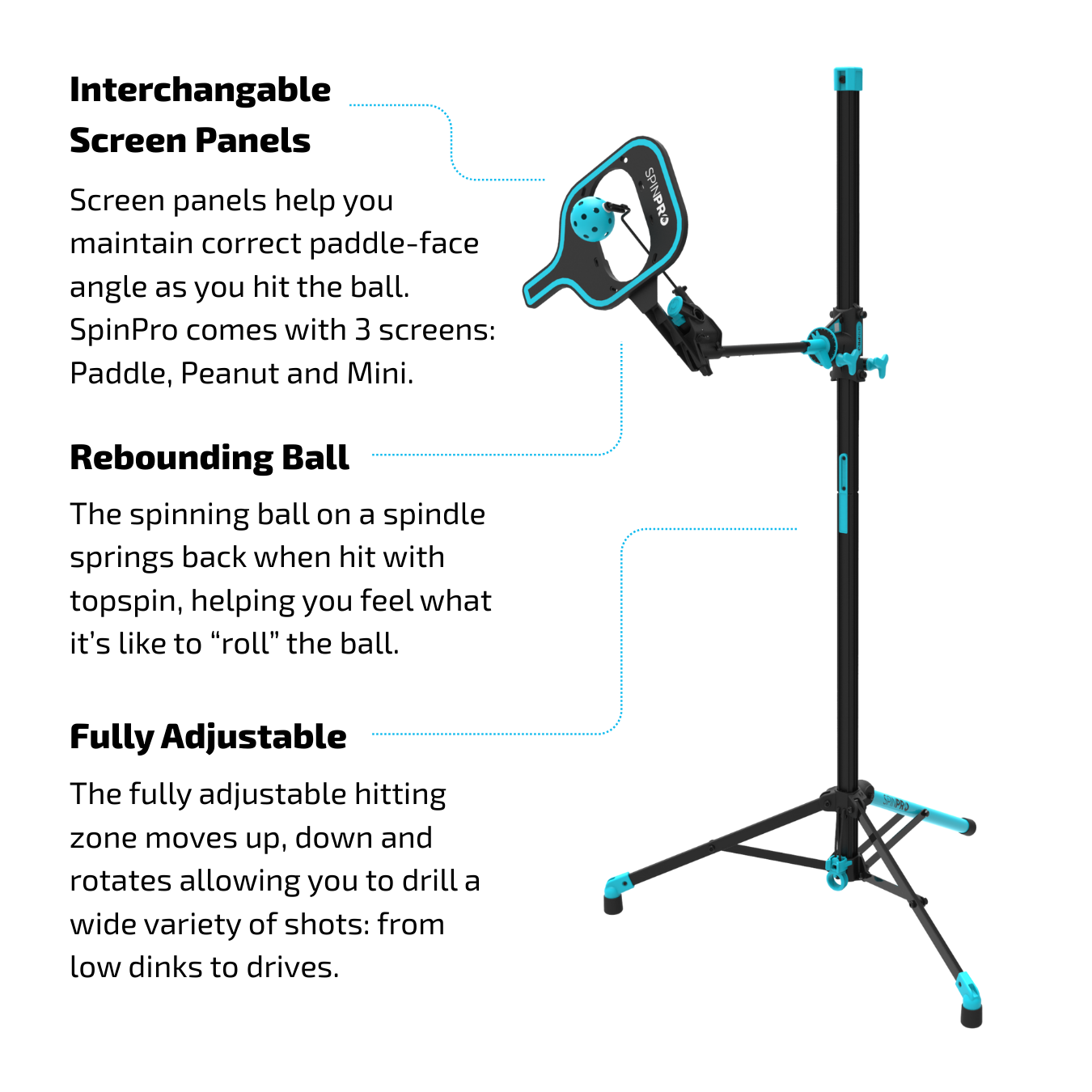 SpinPro for Pickleball features