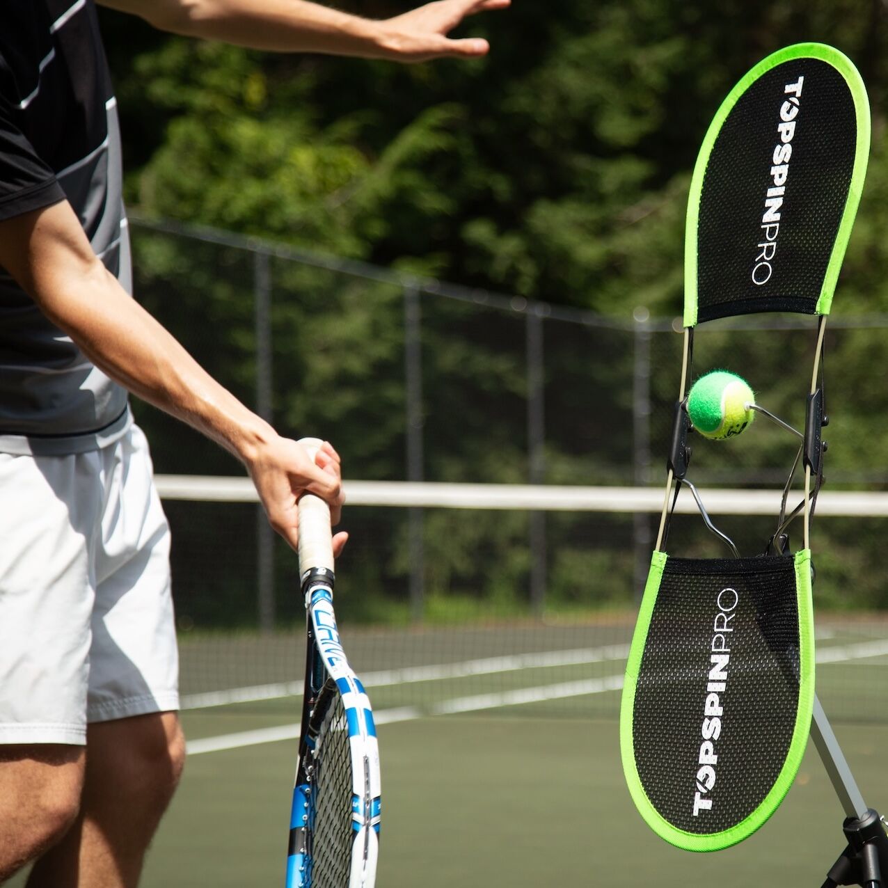 Tennis forehand on TopspinPro - pre-contact