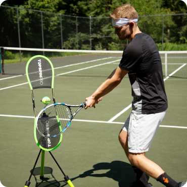 Zoe demonstrating the two-handed backhand with TopspinPro
