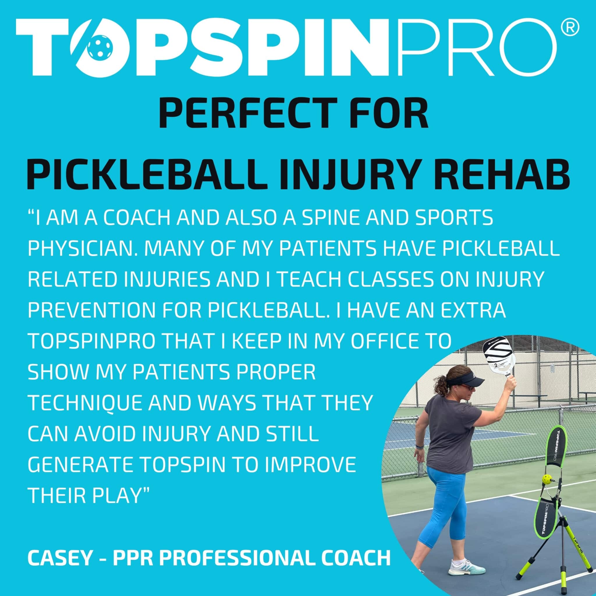 I am a professional, PickleBall registry (PPR) certified PickleBall coach. I play daily and I organize large groups of play as well. I often I’m teaching beginners and I use the top spin Pro to te